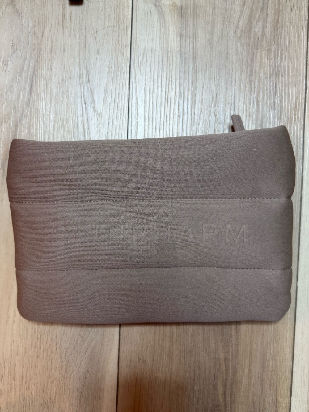 SKINPHARM Taupe Scuba Neoprene Makeup Cosmetic Travel Pouch Bag